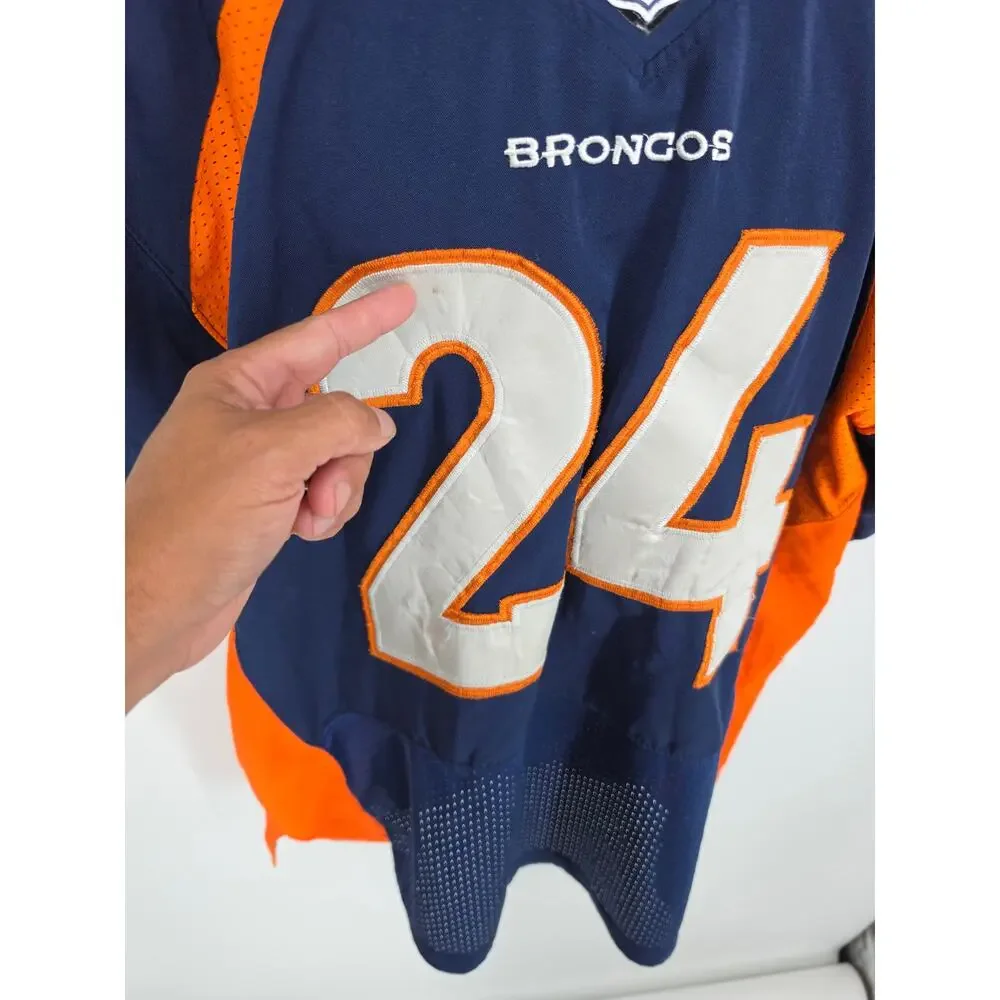 Nike Denver Broncos Champ Bailey Jersey Size 48 Large Navy Blue On Field NFL